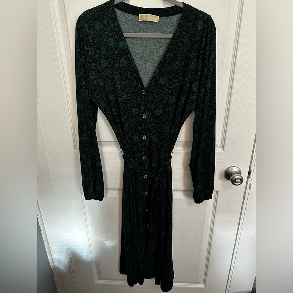 Michael Kors Green Floral A-line 16